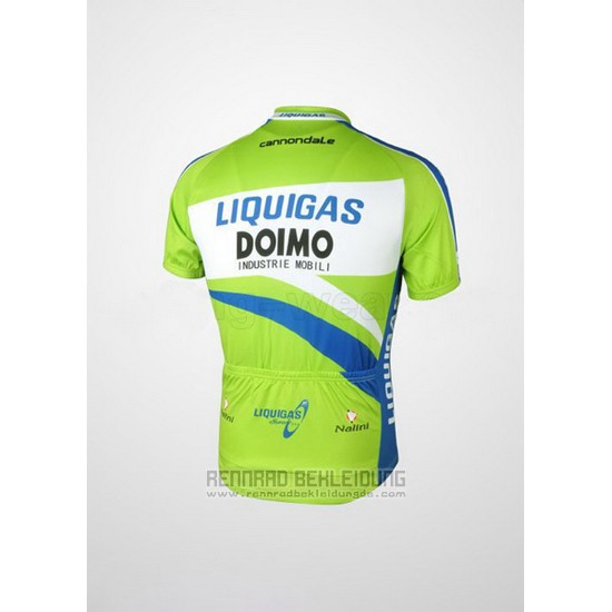 2010 Fahrradbekleidung Liquigas Doimo Blau und Grun Trikot Kurzarm und Tragerhose